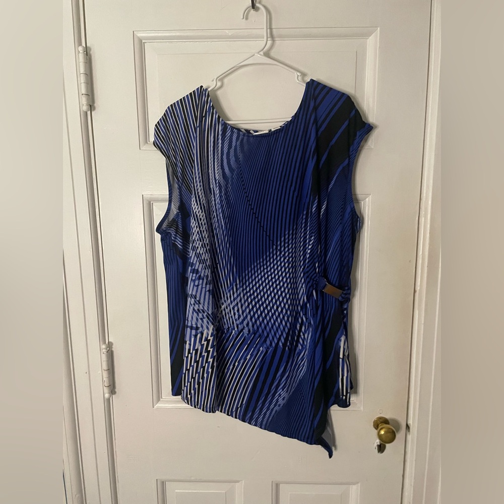 Cato Blue and Black Striped Blouse